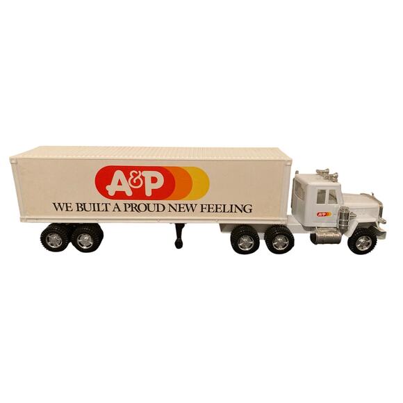 Vintage A&P Tractor Trailer Metal/Plastic Build A Proud New Feeling 19' Length - Picture 1 of 11